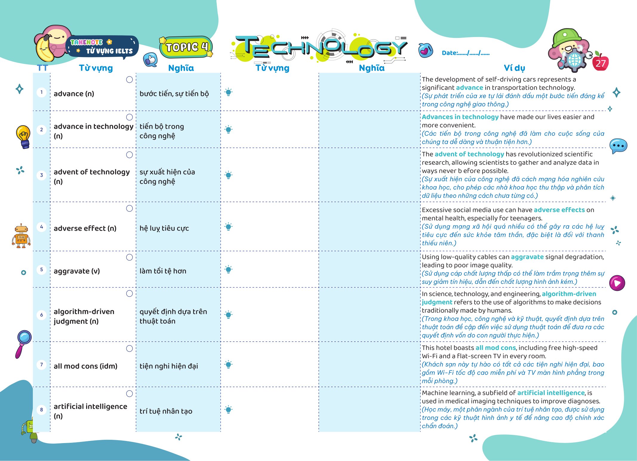 Bộ
						
										
										Take Note - Từ Vựng IELTS - Cung Cấp 1500 Từ Vựng Band 7.5 Theo Chủ Đề - Ảnh 8
