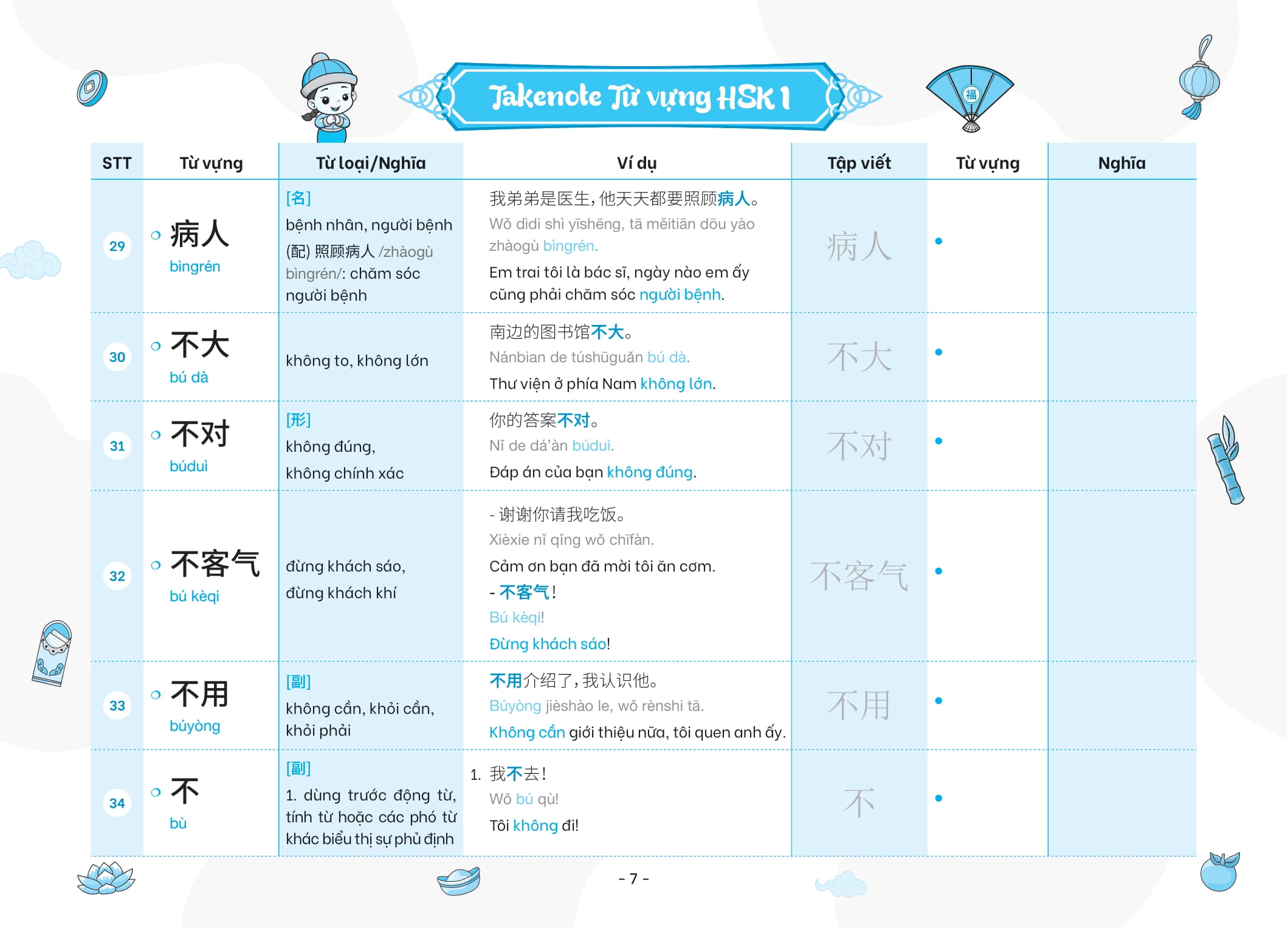 Bộ Takenote - Từ Vựng HSK Tiếng Trung - HSK1 (Cung Cấp 500 Từ Vựng) - Ảnh 13