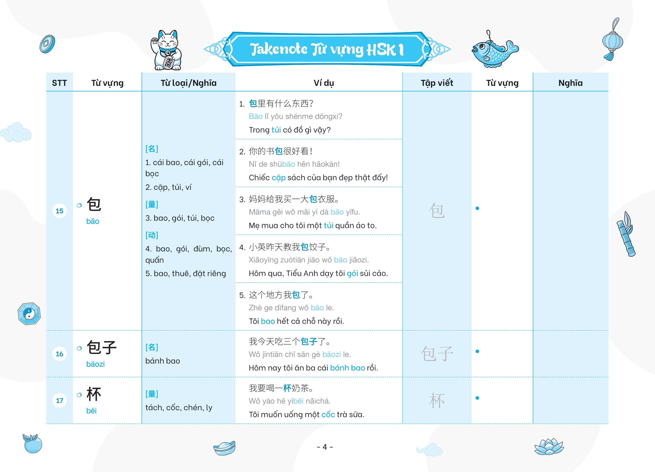 Bộ Takenote - Từ Vựng HSK Tiếng Trung - HSK1 (Cung Cấp 500 Từ Vựng) - Ảnh 9