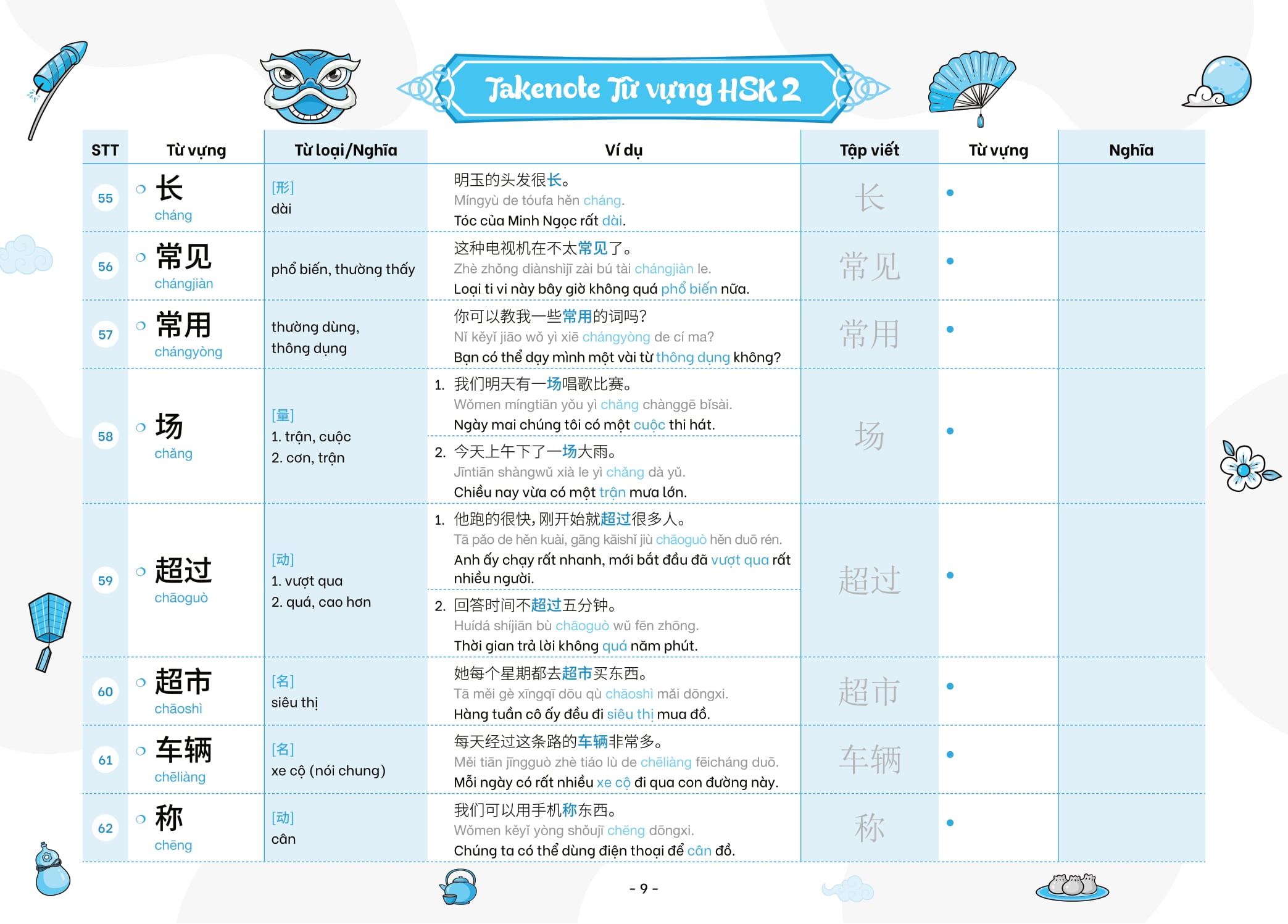 Bộ Takenote - Từ Vựng HSK Tiếng Trung - HSK2 (Cung Cấp 772 Từ Vựng) - Ảnh 10