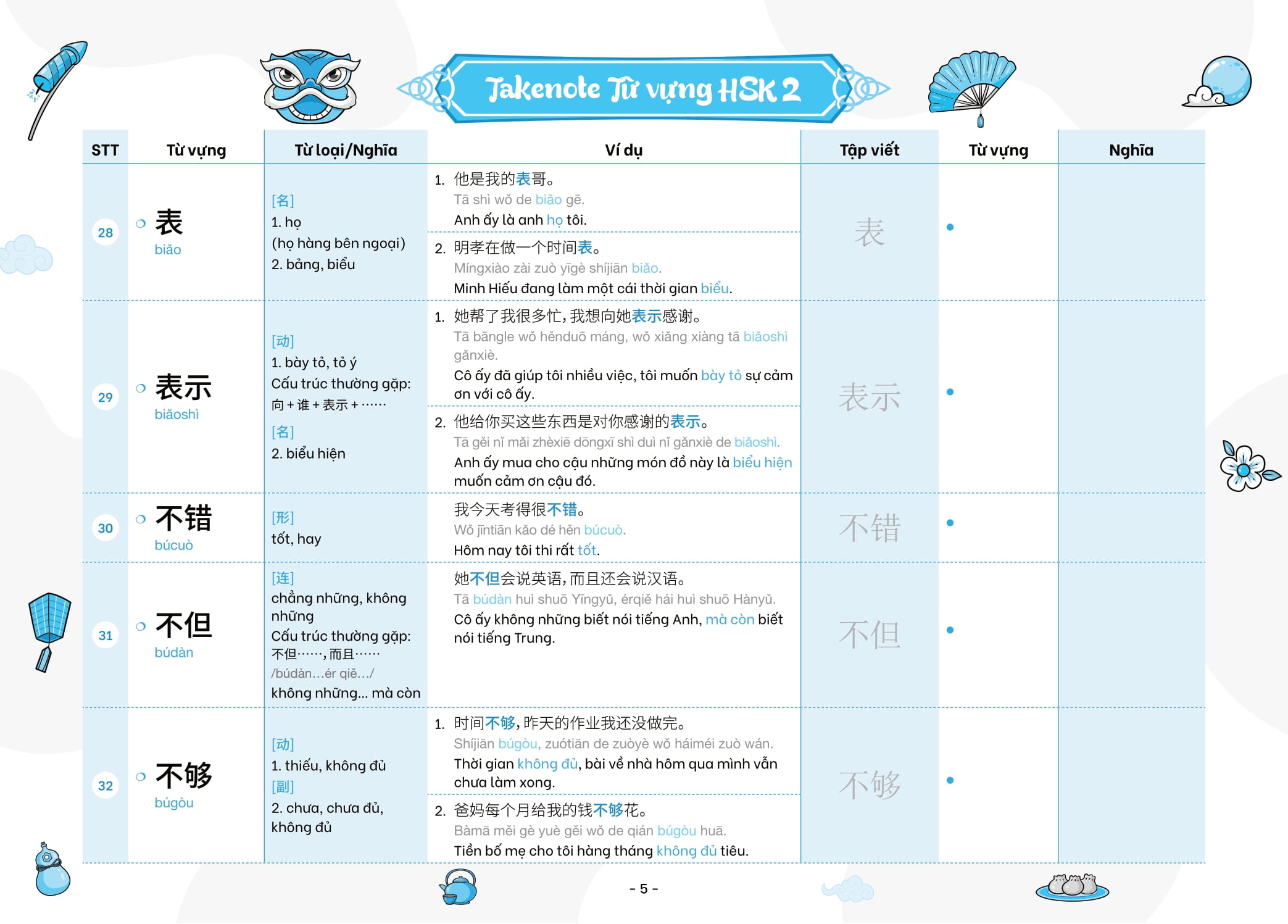Bộ Takenote - Từ Vựng HSK Tiếng Trung - HSK2 (Cung Cấp 772 Từ Vựng) - Ảnh 6