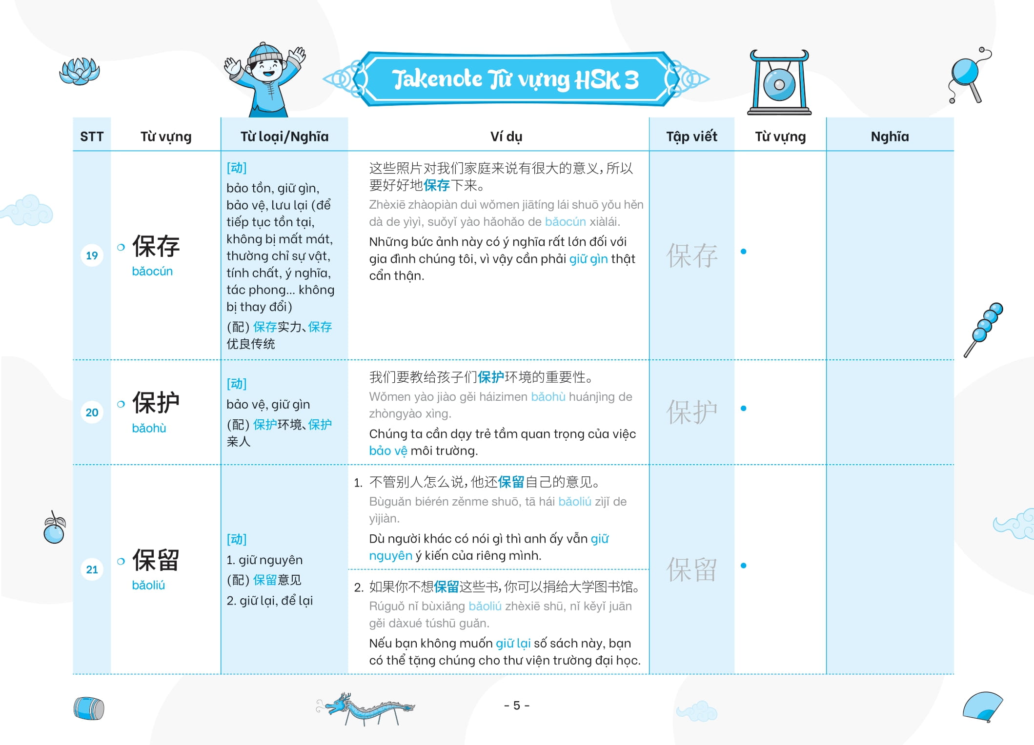 Bộ Takenote - Từ Vựng HSK Tiếng Trung - HSK3 Cung Cấp 900 Từ Vựng - Tập 1 - Ảnh 12
