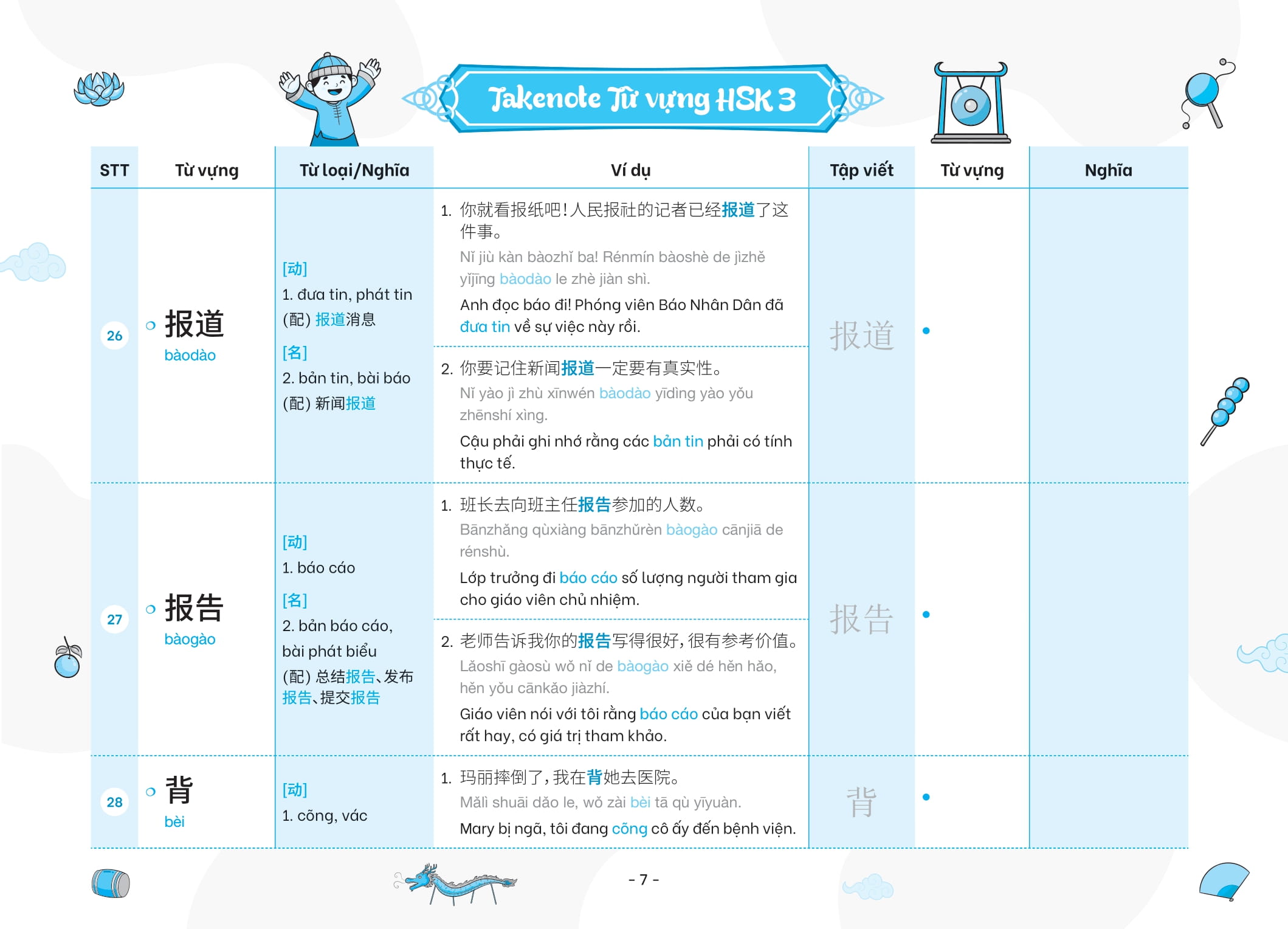 Bộ Takenote - Từ Vựng HSK Tiếng Trung - HSK3 Cung Cấp 900 Từ Vựng - Tập 1 - Ảnh 14