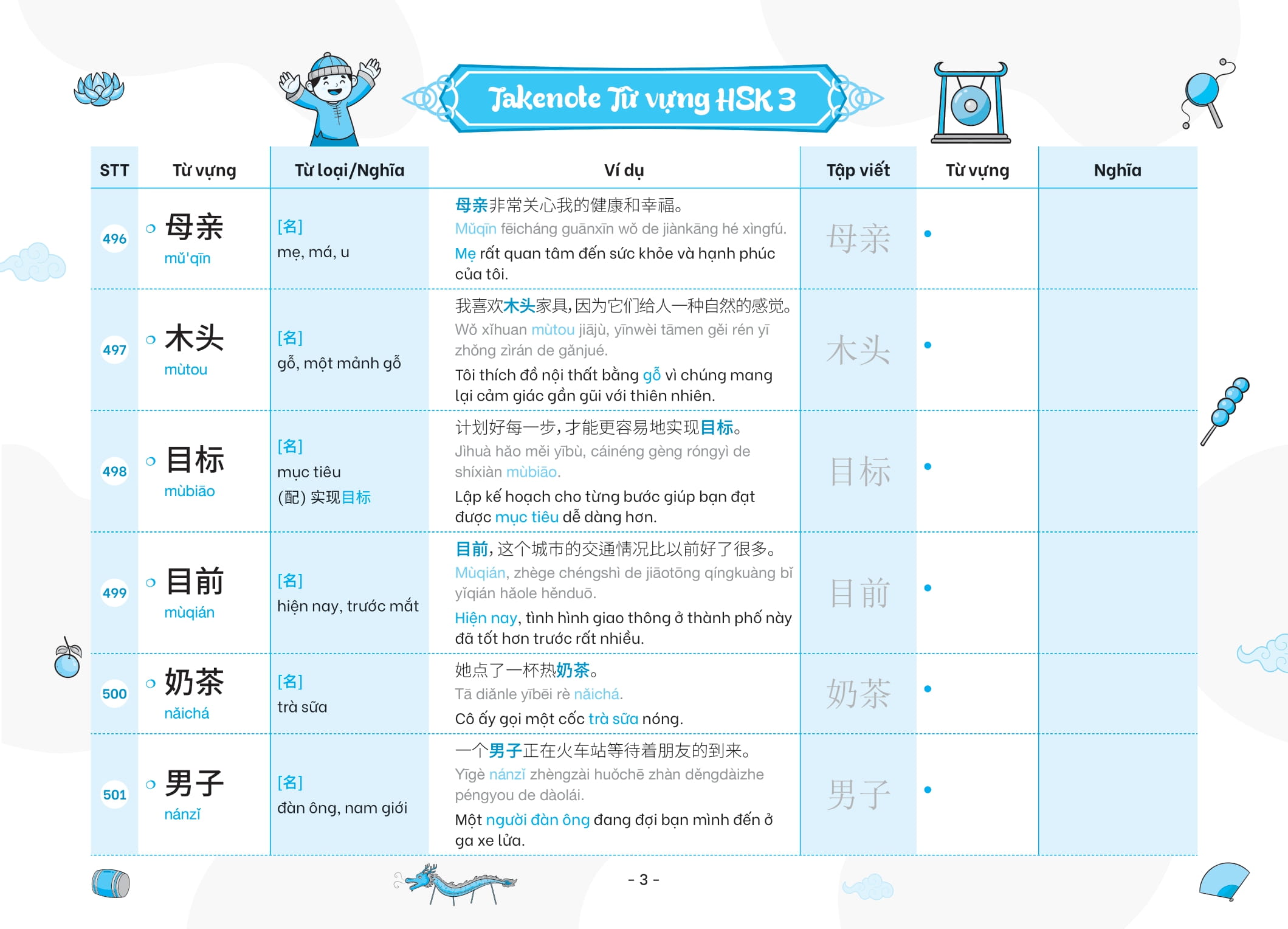Bộ Takenote - Từ Vựng HSK Tiếng Trung - HSK3 Cung Cấp 900 Từ Vựng - Tập 2 - Ảnh 10