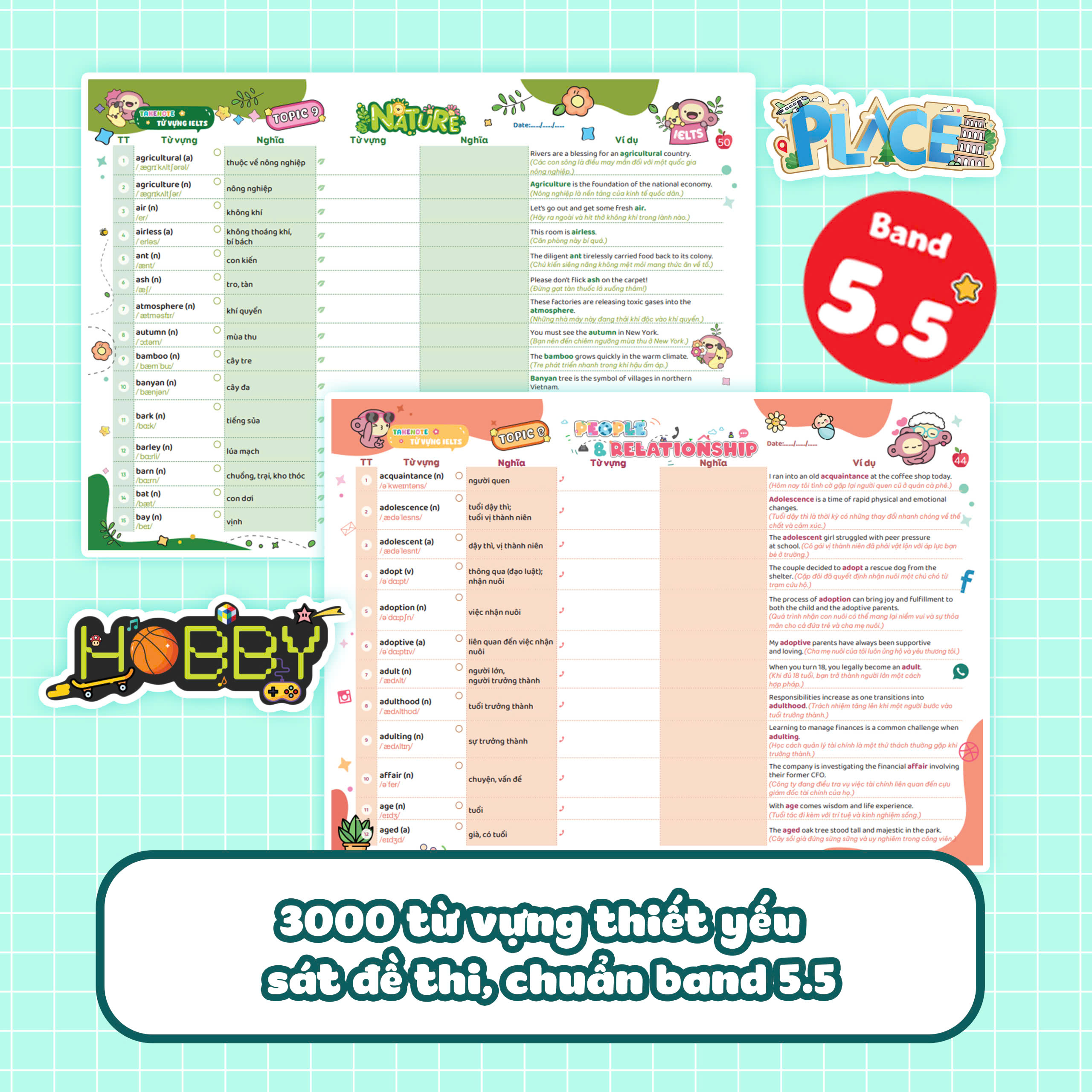 Bộ Takenote - Từ Vựng IELTS - Cung Cấp 3000 Từ Vựng Theo Chủ Đề - Band 5.5 - Tập 1 - Ảnh 4