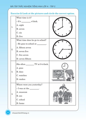 bộ the langmaster - bài tập trắc nghiệm tiếng anh lớp 4 - tập 2 (tái bản 2020) - Ảnh 7