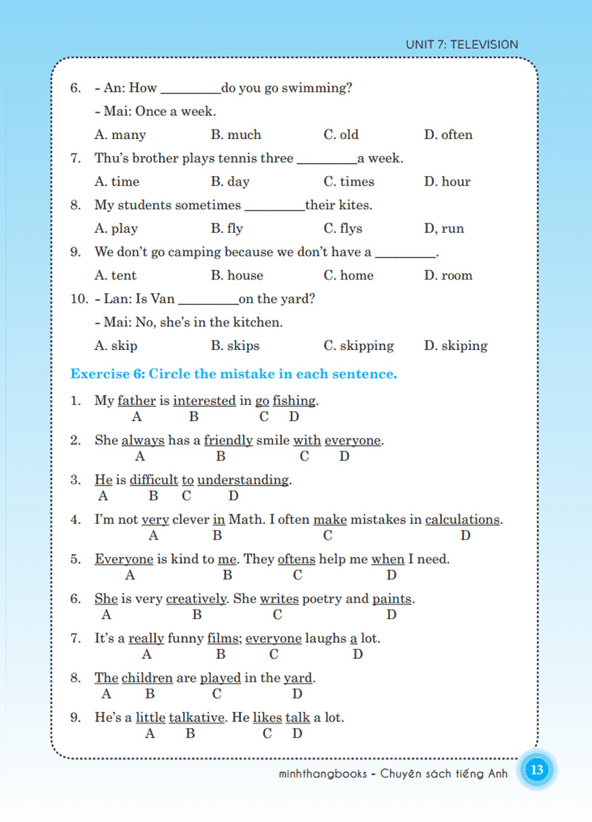 bộ the langmaster - bài tập trắc nghiệm tiếng anh lớp 6 tập 2 - có đáp án (tái bản 2020) - Ảnh 13