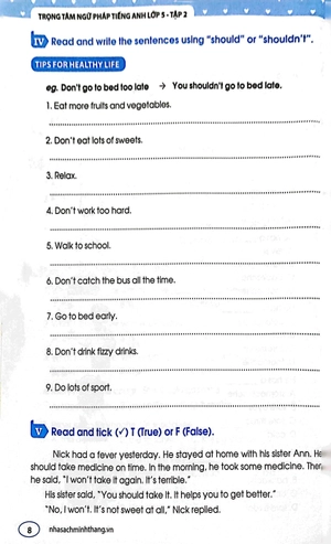 bộ the langmaster - trọng tâm ngữ pháp tiếng anh lớp 5 - tập 2 (tái bản) - Ảnh 7