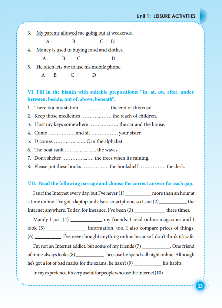 bộ the langmaster - trọng tâm ngữ pháp tiếng anh lớp 8 tập 1 (tái bản 2020) - Ảnh 10