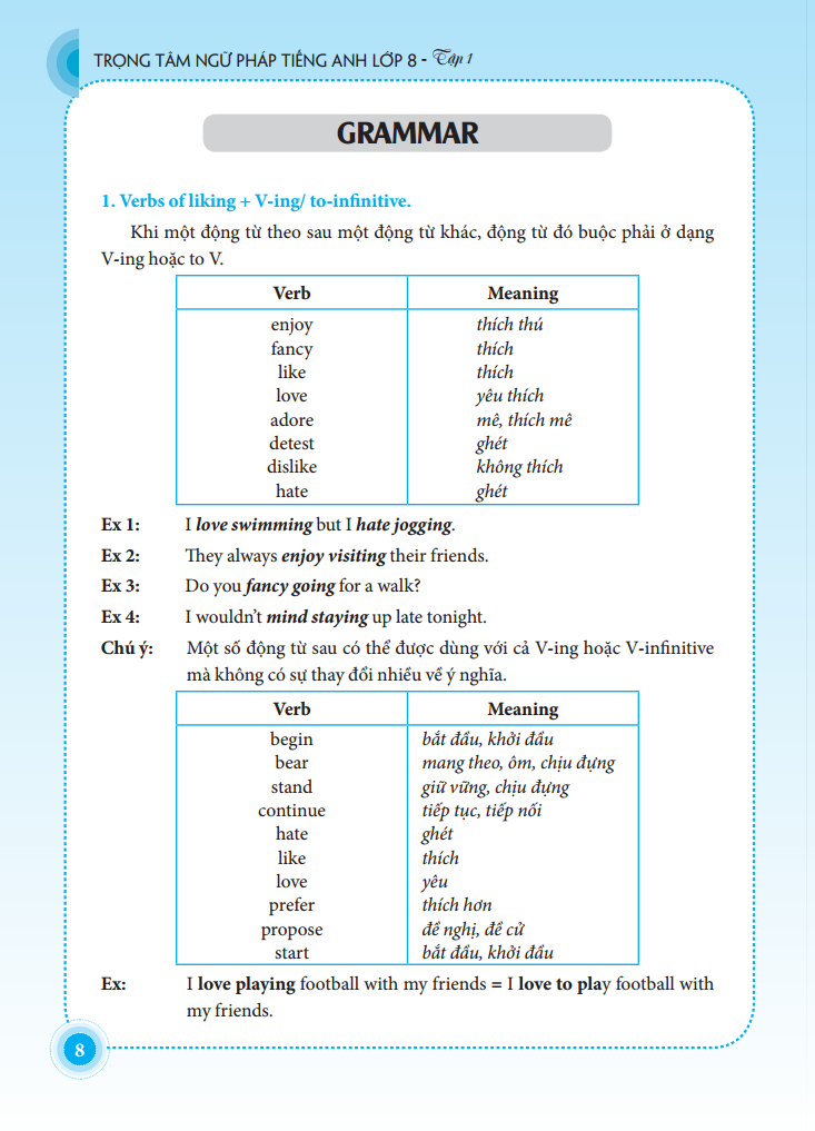 bộ the langmaster - trọng tâm ngữ pháp tiếng anh lớp 8 tập 1 (tái bản 2020) - Ảnh 5