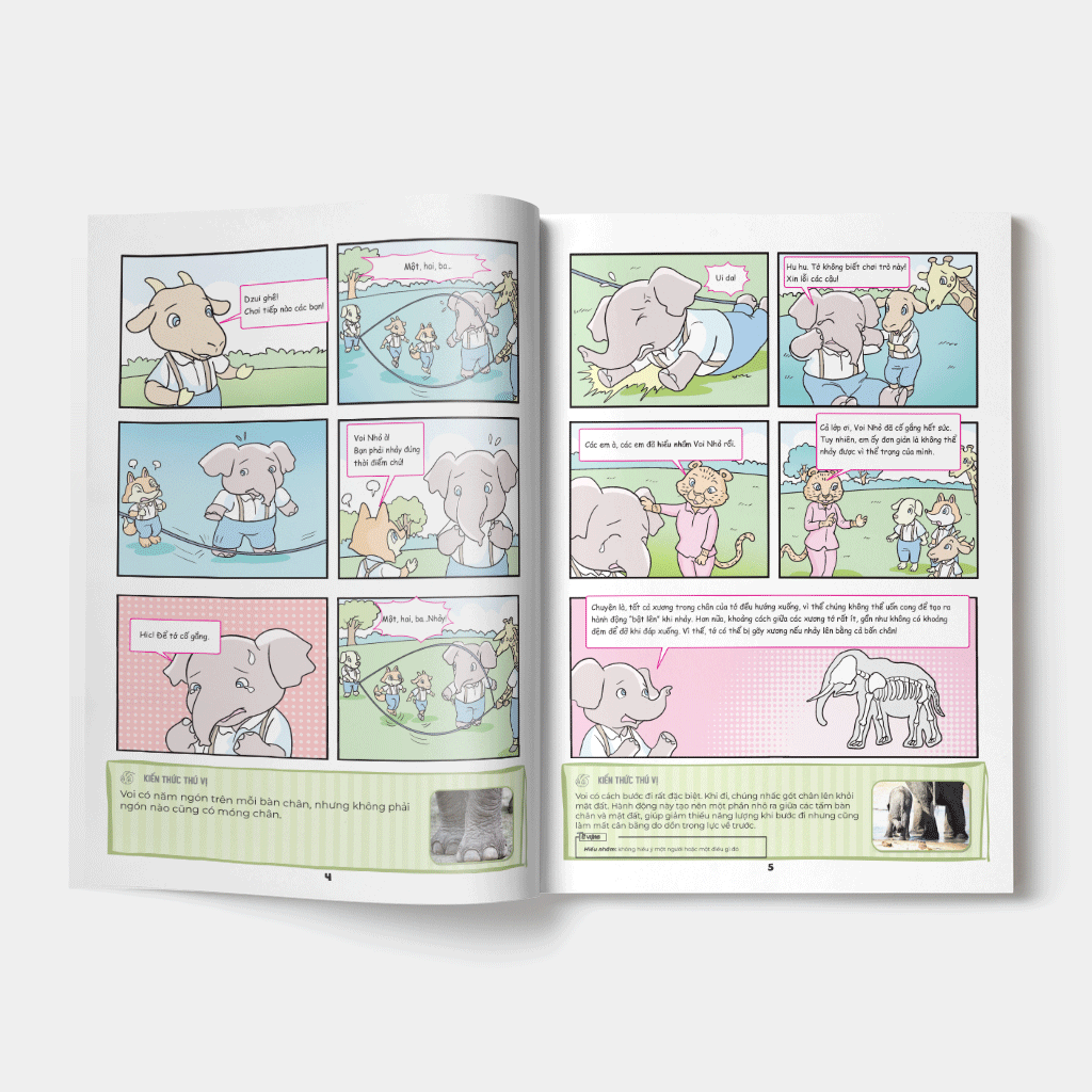 bộ the young scientist - truyện tranh khoa học cho trẻ em - level 1 - tập 1: bạn có biết rằng voi không thể nhảy - Ảnh 4