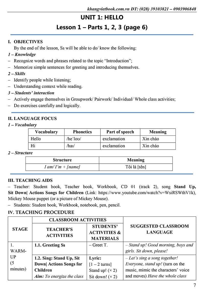 bộ thiết kế bài giảng tiếng anh lớp 3 - tập 1 - Ảnh 11