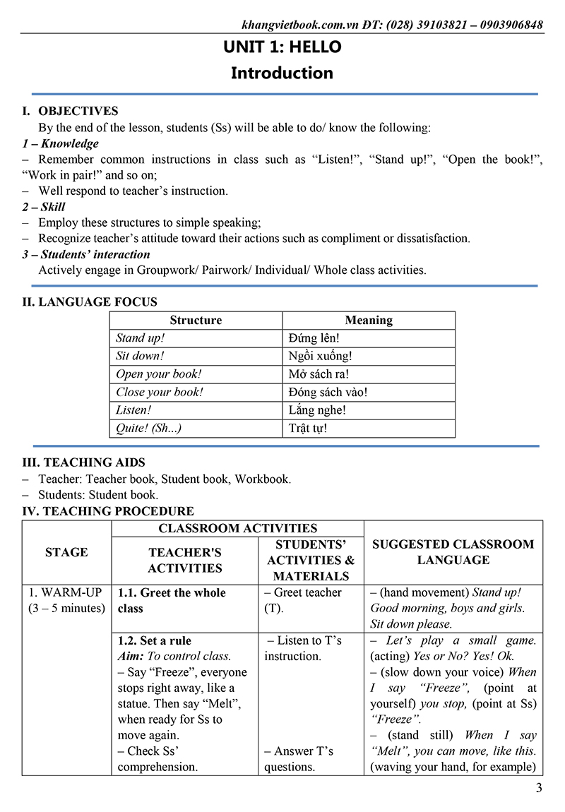 bộ thiết kế bài giảng tiếng anh lớp 3 - tập 1 - Ảnh 7