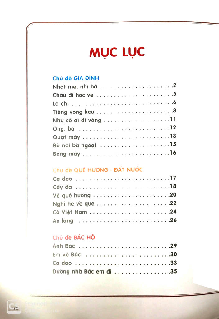 bộ thơ hay cho bé mầm non - tập 1 - chủ đề - gia đình, quê hương - đất nước, bác hồ, nghề nghiệp, bản thân (theo chuẩn chương trình giáo dục mầm non) (tái bản 2019) - Ảnh 3
