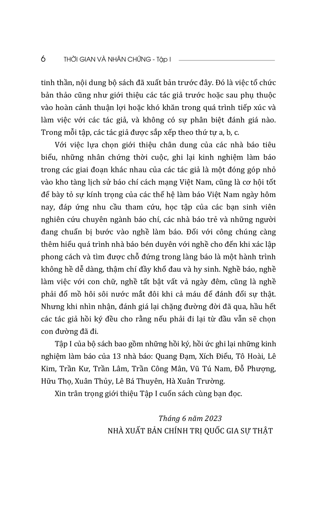 Bộ Thời Gian Và Nhân Chứng - Hồi Ký Của Các Nhà Báo - Tập I - Ảnh 8