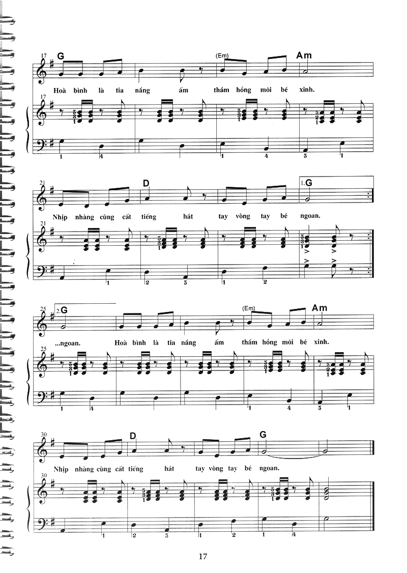 bộ thực hành đệm piano - chủ đề: ca khúc thiếu nhi - phần 1 - Ảnh 10