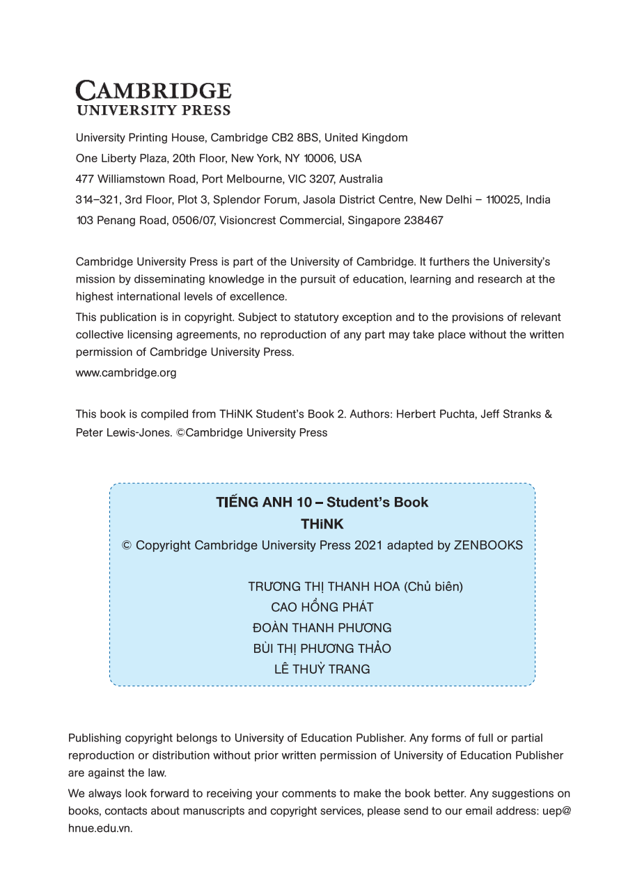 bộ tiếng anh 10 think - student's book - Ảnh 3