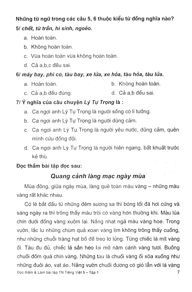 bộ tiếng việt 5 (đọc thầm và làm bài tập trắc nghiệm) - tập 1 - Ảnh 5