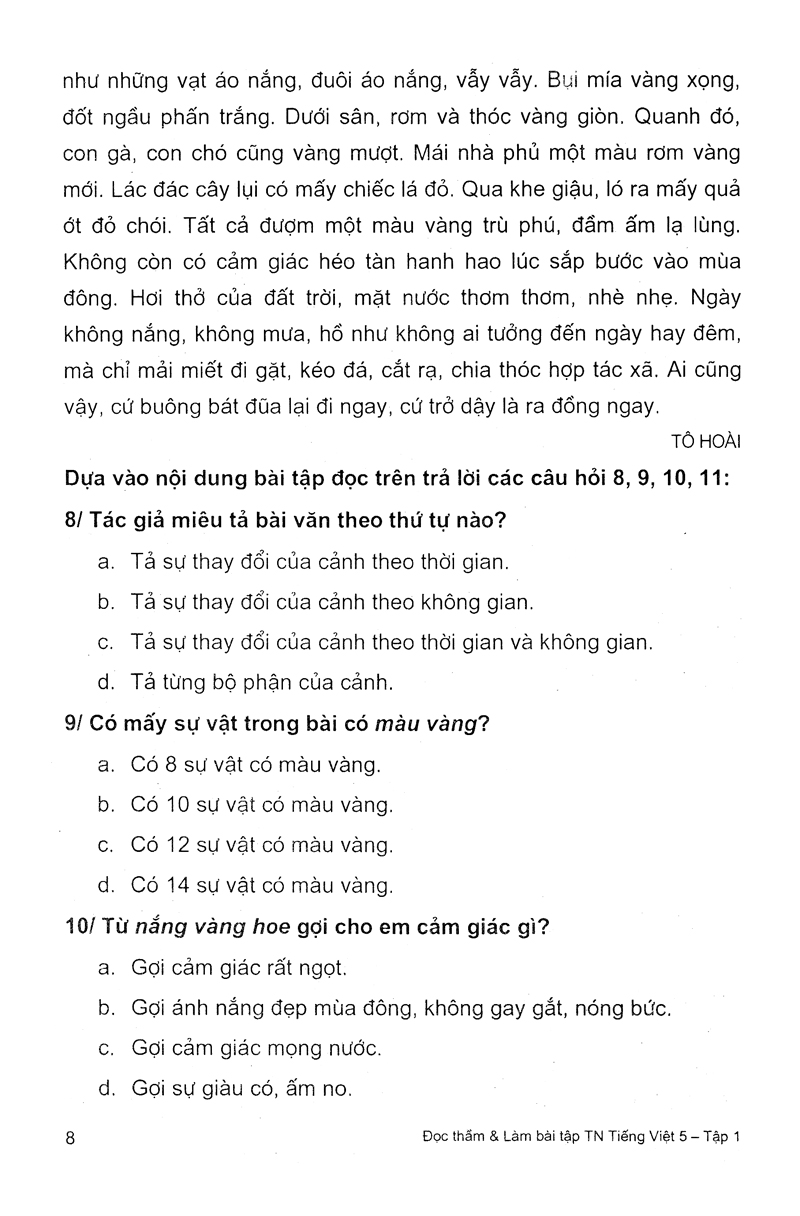 bộ tiếng việt 5 (đọc thầm và làm bài tập trắc nghiệm) - tập 1 - Ảnh 6