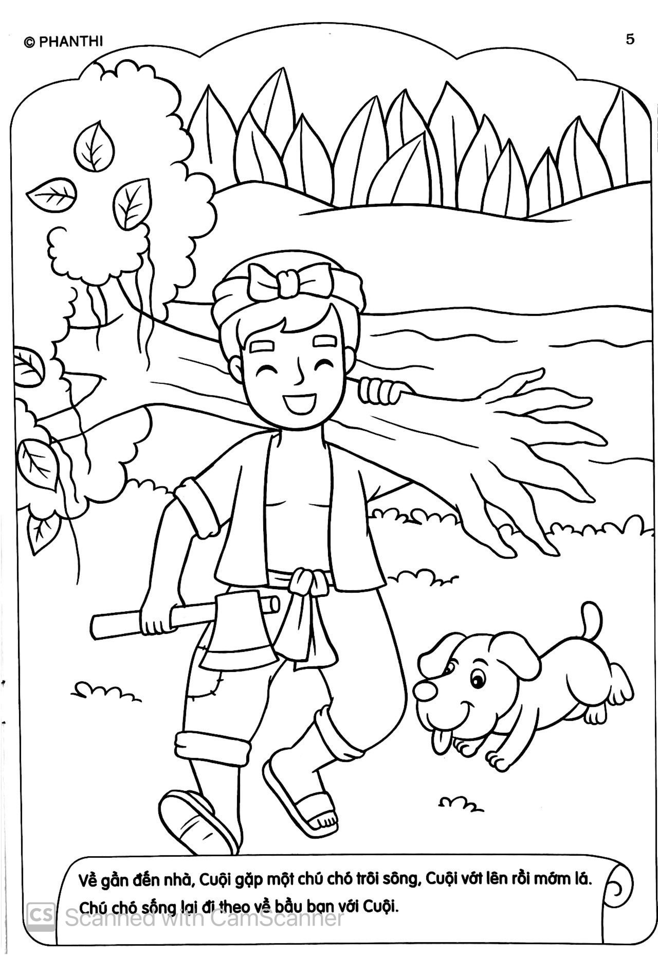 bộ tô màu bé yêu cổ tích 8 - sự tích chú cuội - Ảnh 11