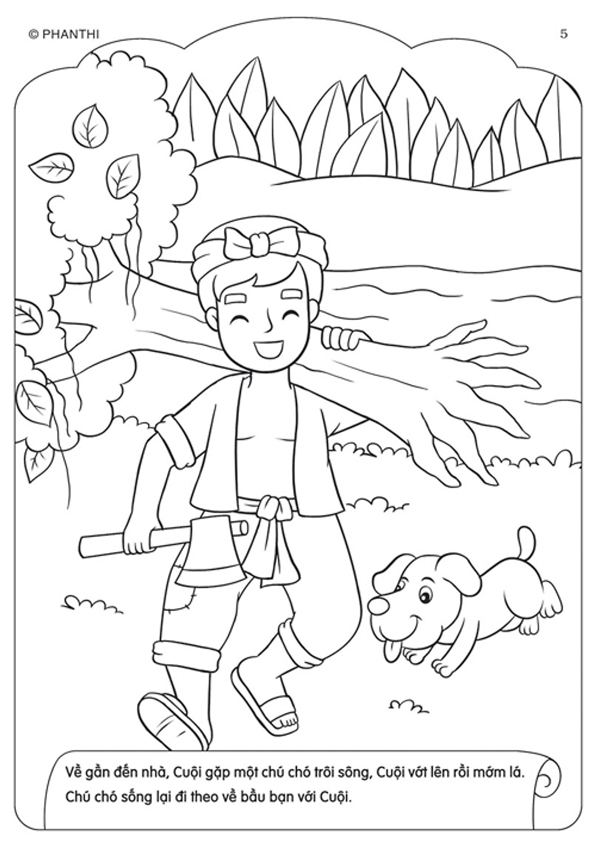 bộ tô màu bé yêu cổ tích 8 - sự tích chú cuội - Ảnh 3