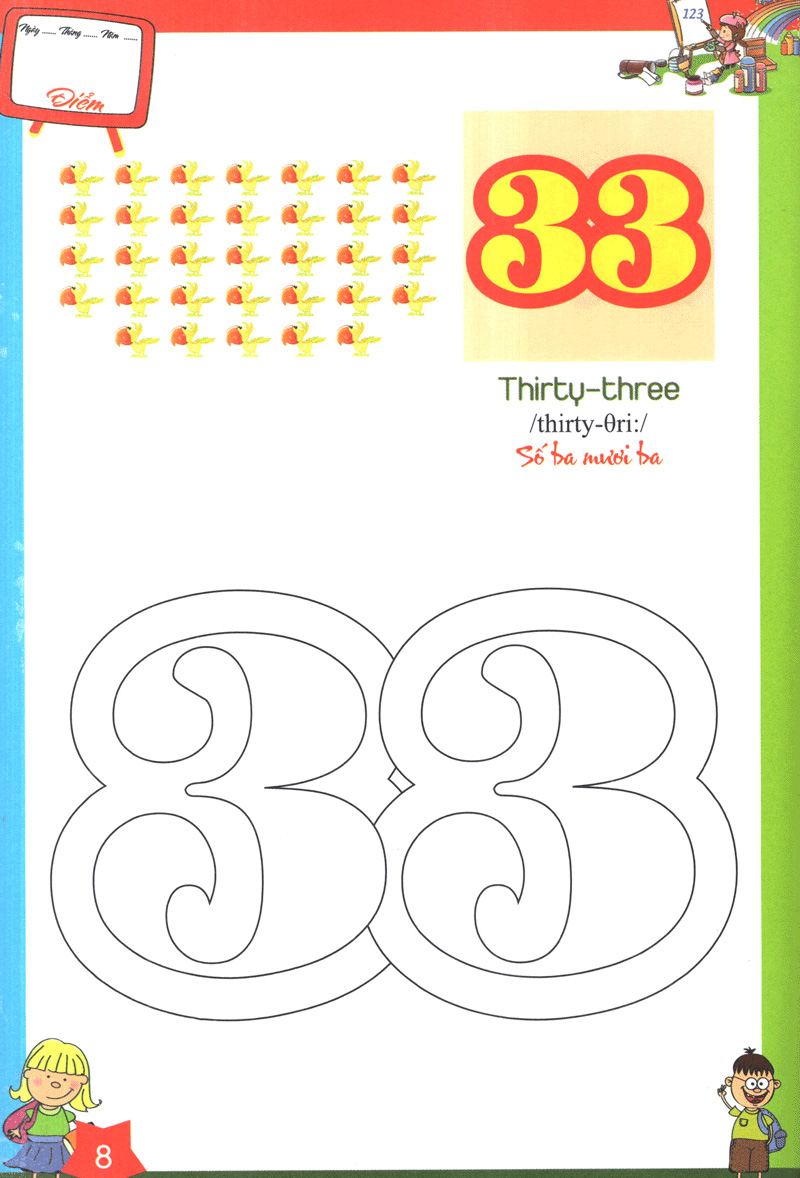 bộ tô màu chữ số và học đánh vần tiếng anh dành cho bé quyển 2 - Ảnh 10