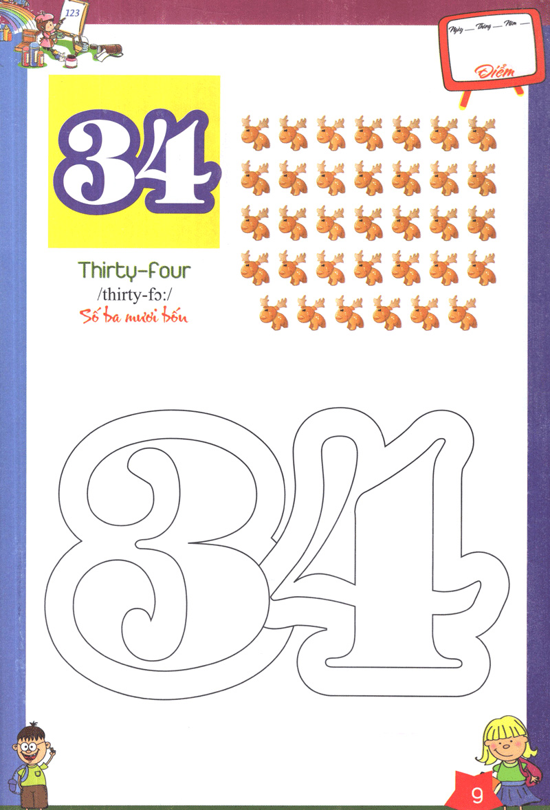 bộ tô màu chữ số và học đánh vần tiếng anh dành cho bé quyển 2 - Ảnh 11