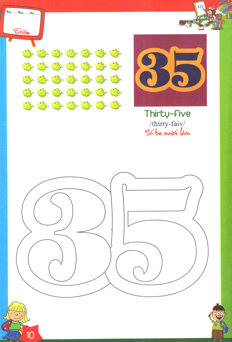 bộ tô màu chữ số và học đánh vần tiếng anh dành cho bé quyển 2 - Ảnh 12
