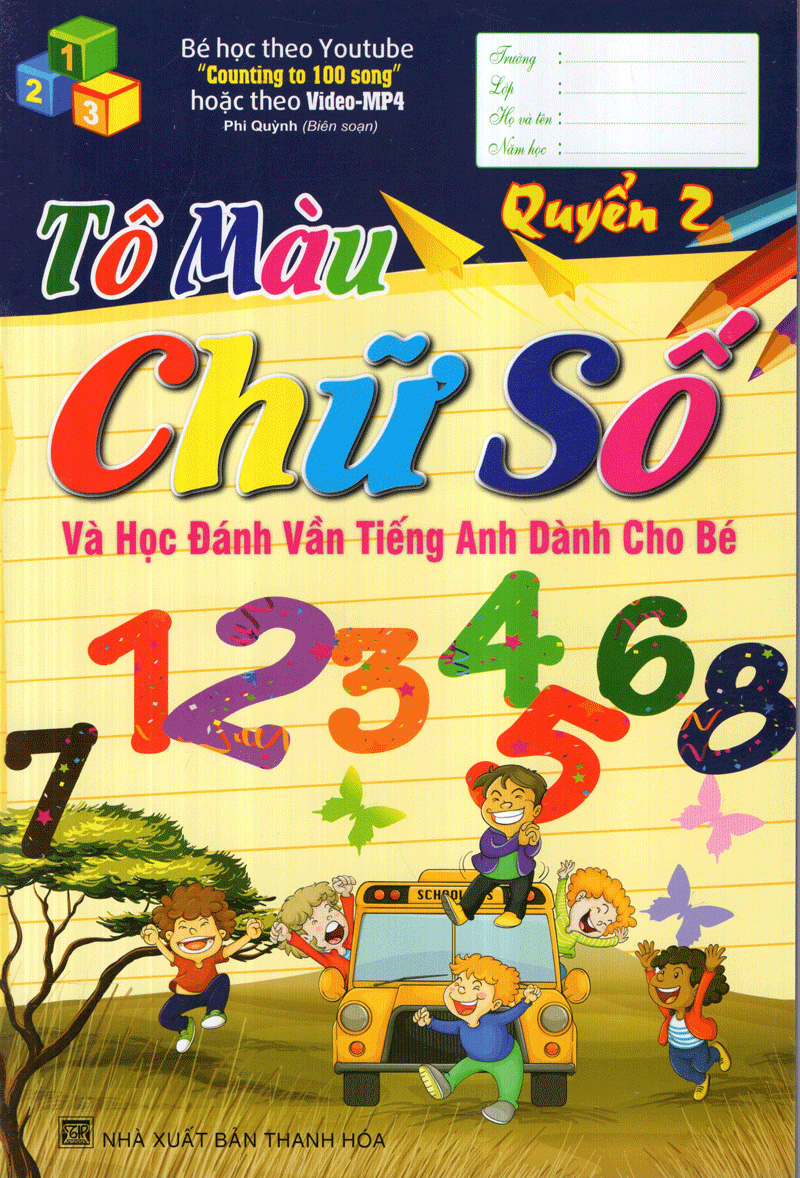 bộ tô màu chữ số và học đánh vần tiếng anh dành cho bé quyển 2 - Ảnh 2