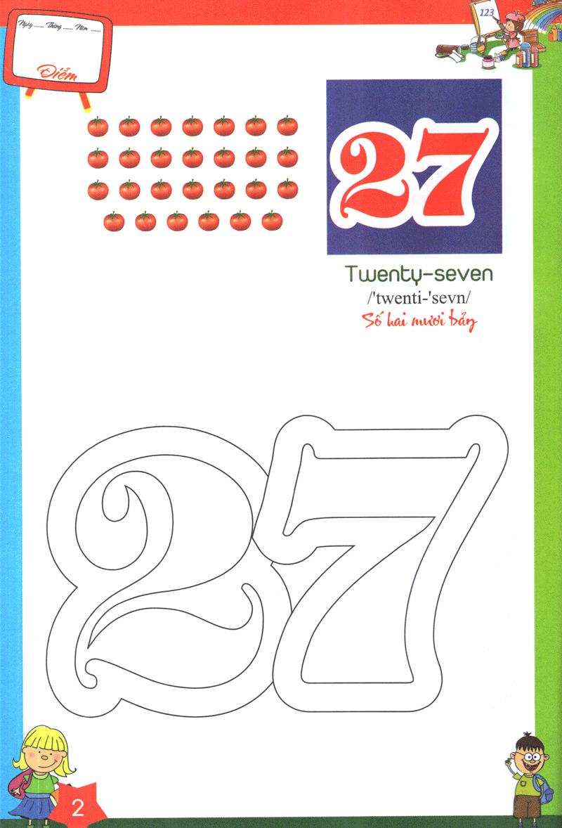 bộ tô màu chữ số và học đánh vần tiếng anh dành cho bé quyển 2 - Ảnh 4