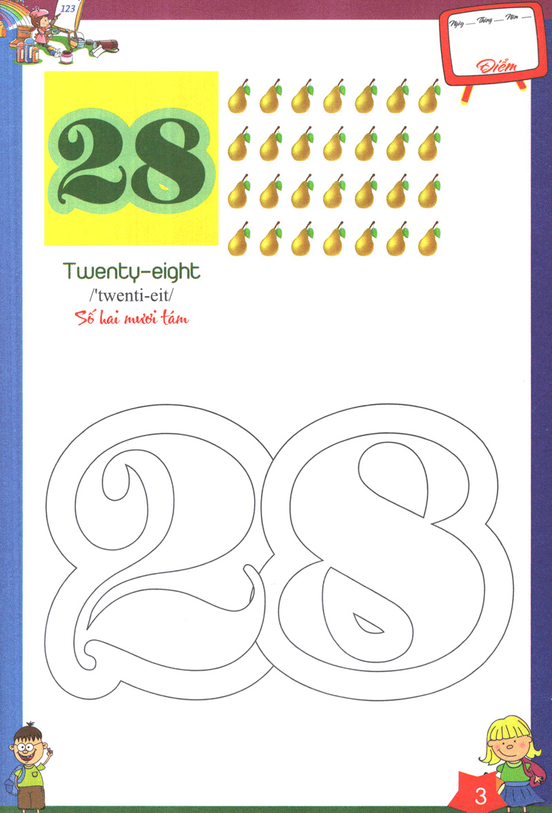 bộ tô màu chữ số và học đánh vần tiếng anh dành cho bé quyển 2 - Ảnh 5