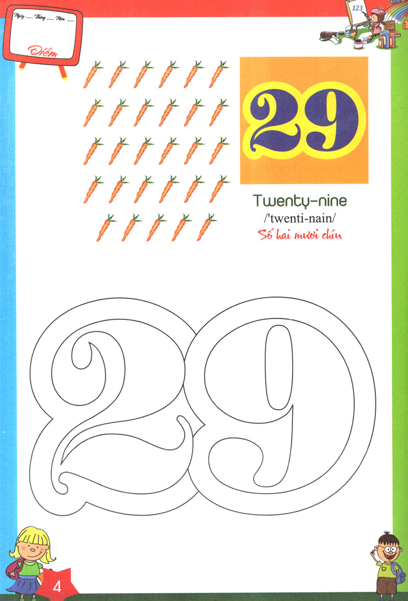 bộ tô màu chữ số và học đánh vần tiếng anh dành cho bé quyển 2 - Ảnh 6