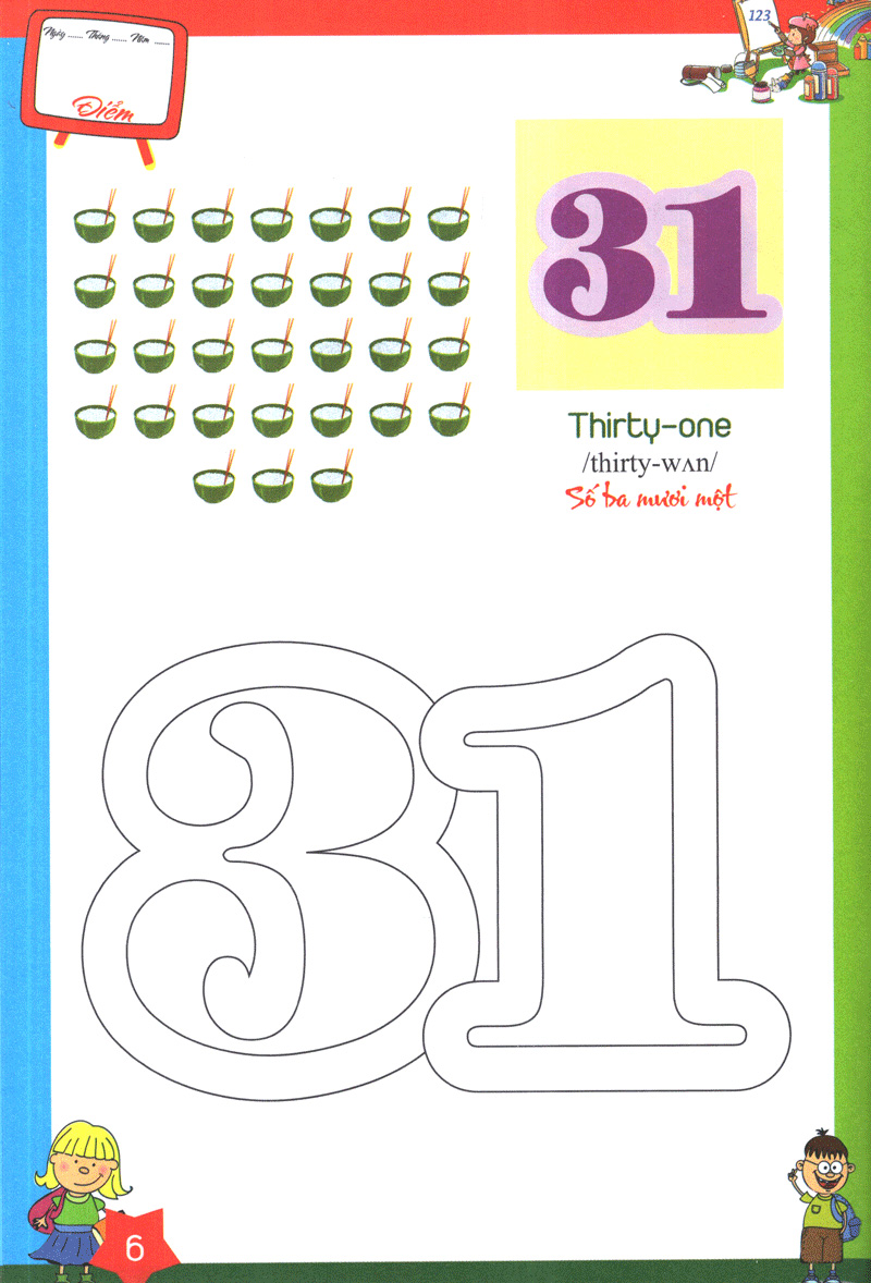 bộ tô màu chữ số và học đánh vần tiếng anh dành cho bé quyển 2 - Ảnh 8