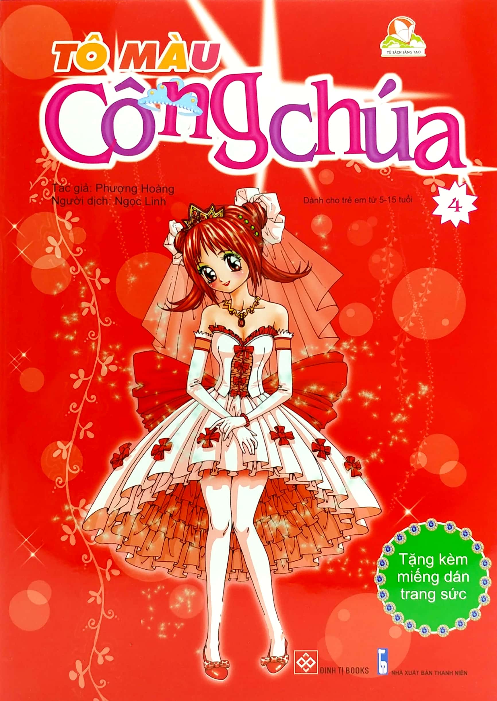 bộ tô màu công chúa (tập 4) - tặng kèm miếng dán trang sức - Ảnh 2