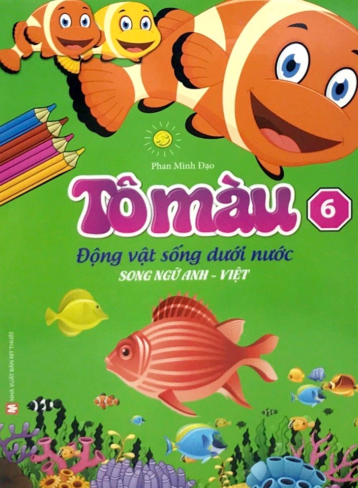 bộ tô màu động vật dưới nước tập 6 (song ngữ anh việt) - Ảnh 2