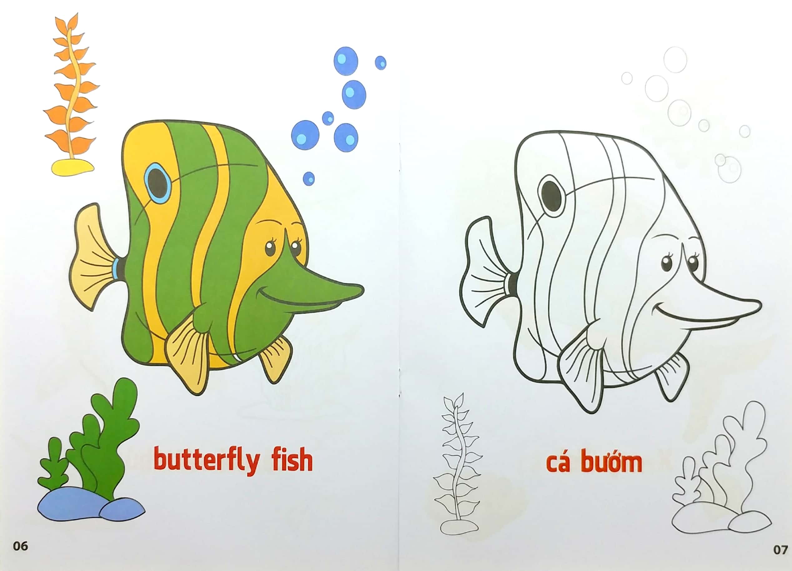 bộ tô màu động vật sống dưới nước - song ngữ anh-việt - tập 1 (tái bản 2023) - Ảnh 4