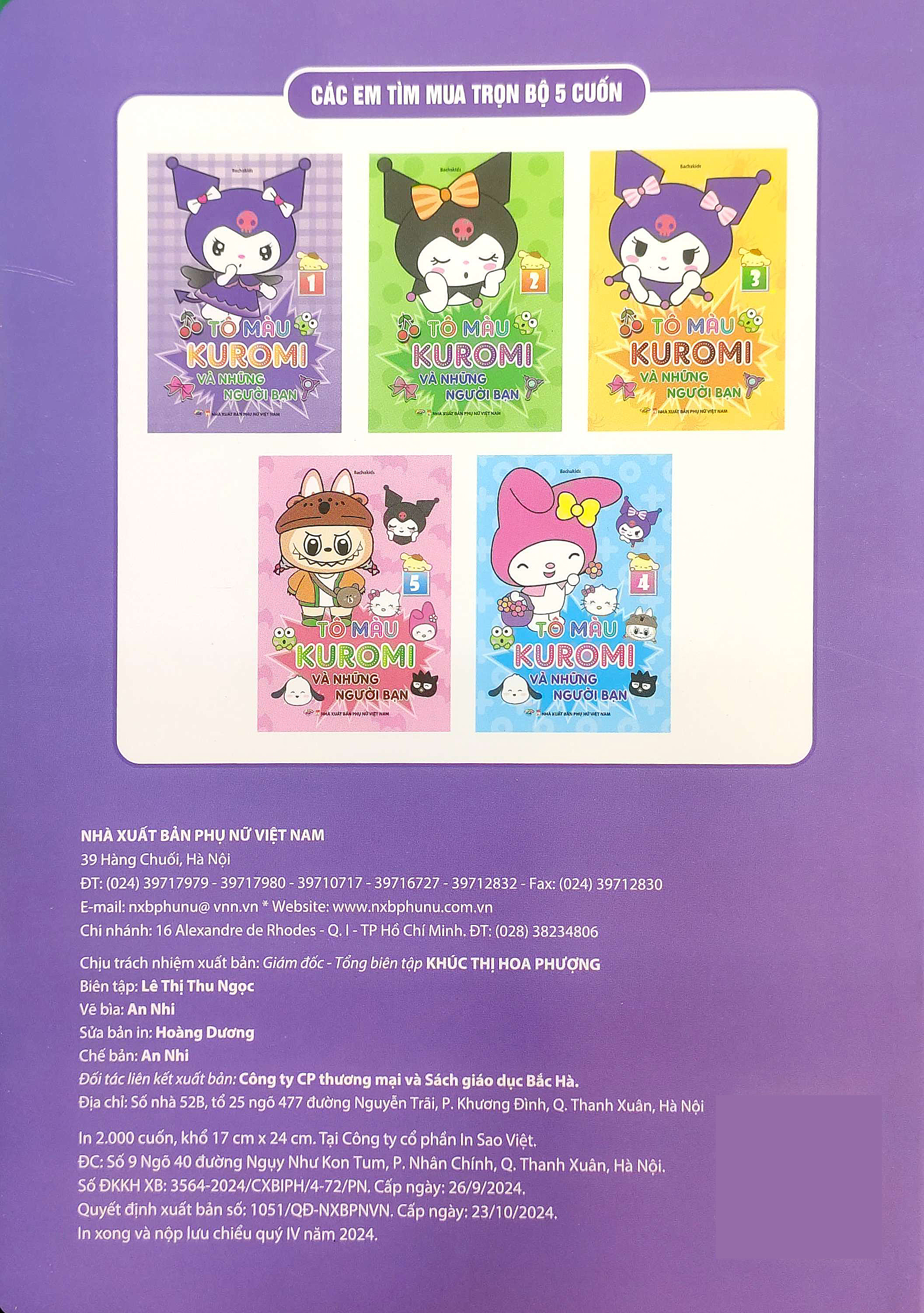 Bộ Tô Màu Kuromi Và Những Người Bạn 1 - Ảnh 6