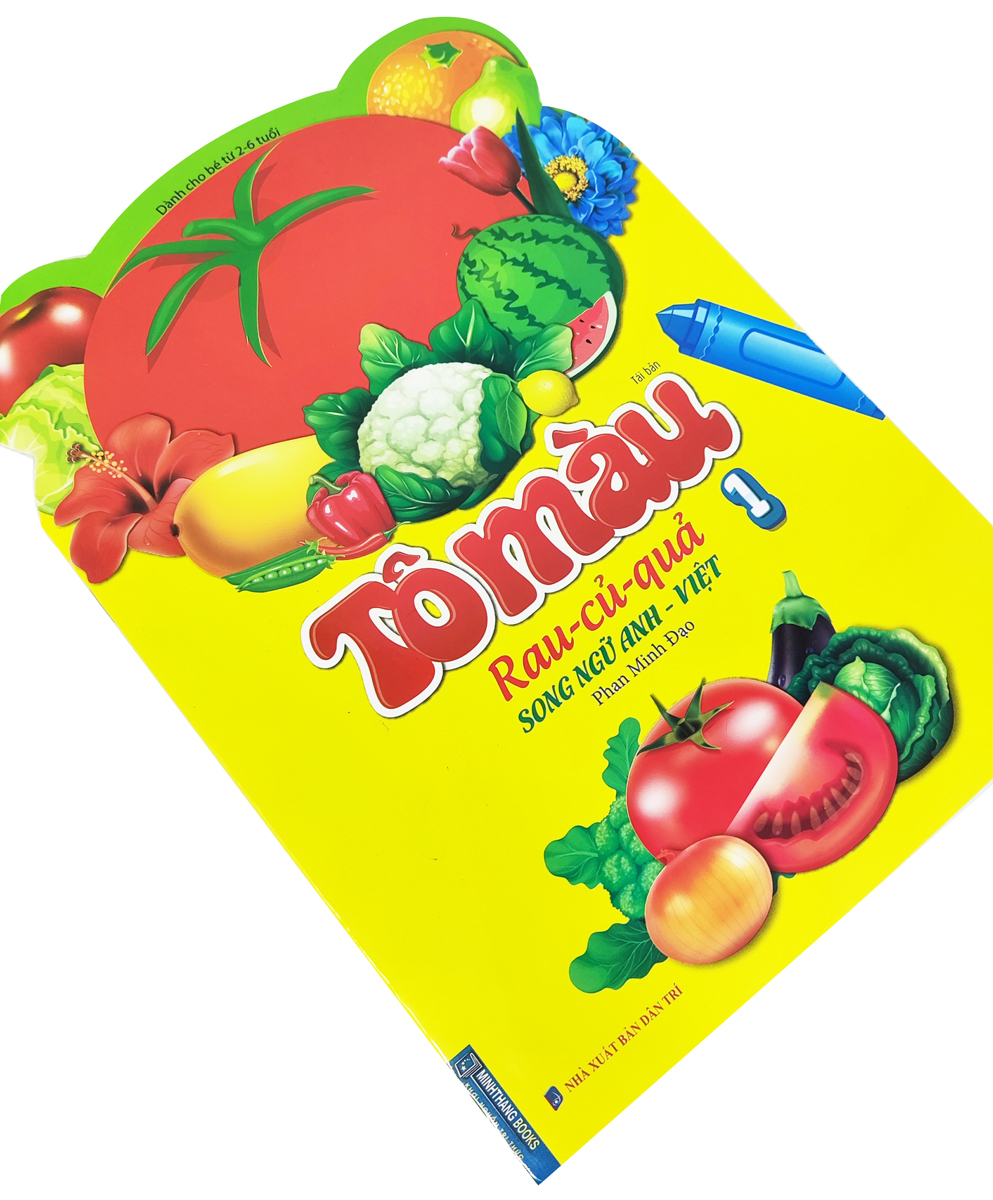 bộ tô màu rau - củ - quả song ngữ anh - việt - tập 1 (tái bản) - Ảnh 4