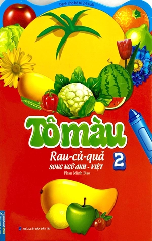 bộ tô màu rau - củ - quả song ngữ anh - việt - tập 2