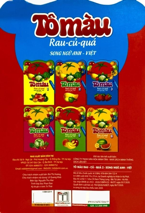 bộ tô màu rau - củ - quả song ngữ anh - việt - tập 2 - Ảnh 5