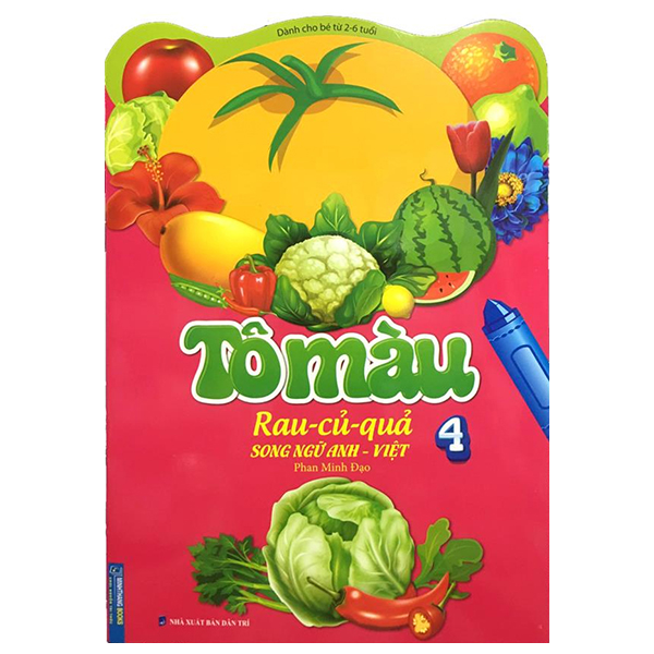 Bộ Tô Màu Rau - Củ - Quả - Tập 4 (Song Ngữ Anh - Việt)