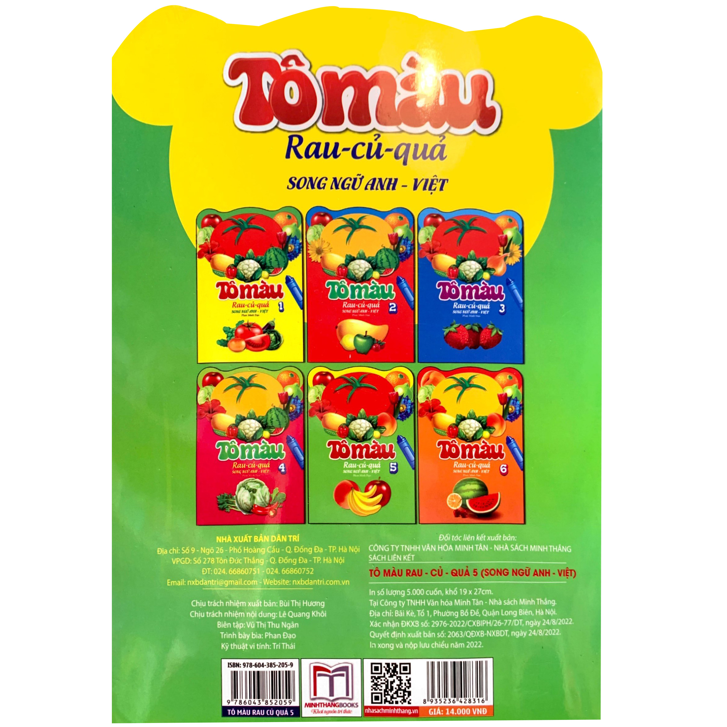 bộ tô màu rau - củ - quả - tập 5 (song ngữ anh - việt) - Ảnh 7