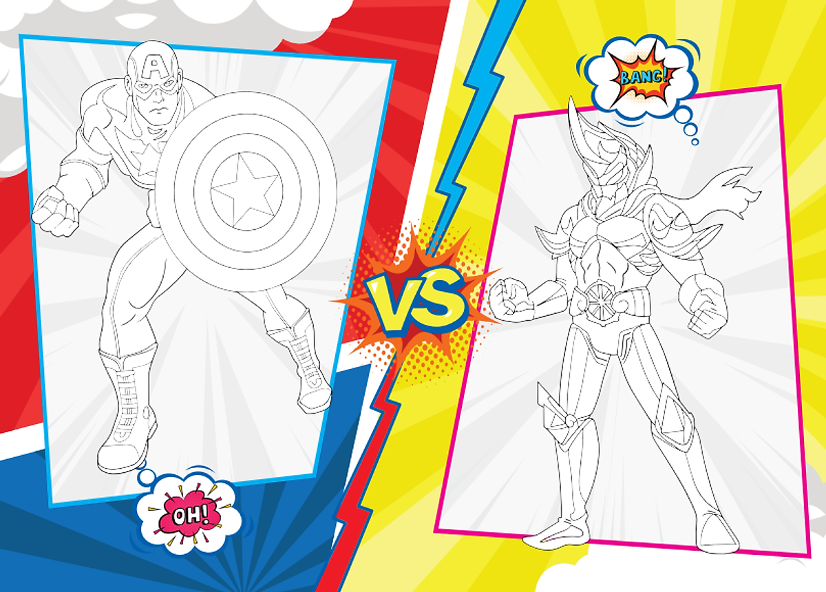 bộ tô màu rèn luyện iq eq cq - super heroes siêu anh hùng - tập 1 - tặng kèm sticker - Ảnh 4