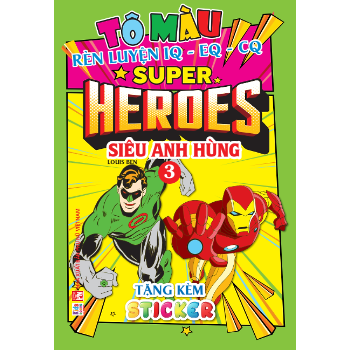 bộ tô màu rèn luyện iq eq cq - super heroes siêu anh hùng - tập 3 - tặng kèm sticker - Ảnh 2
