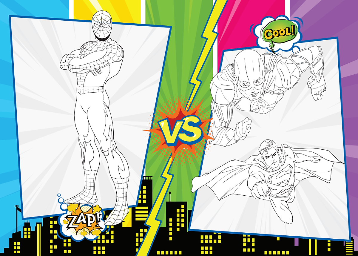 bộ tô màu rèn luyện iq eq cq - super heroes siêu anh hùng - tập 3 - tặng kèm sticker - Ảnh 4