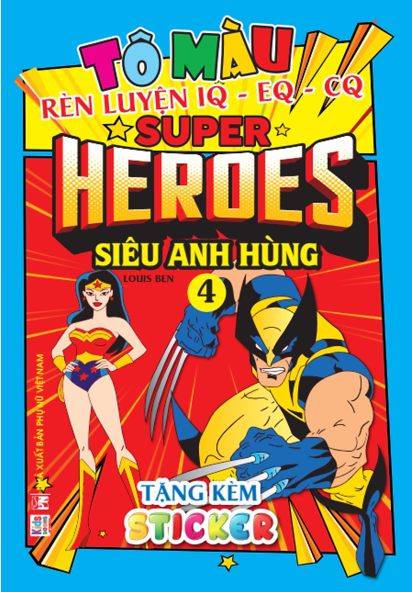 bộ tô màu rèn luyện iq eq cq - super heroes siêu anh hùng - tập 4 - tặng kèm sticker - Ảnh 2