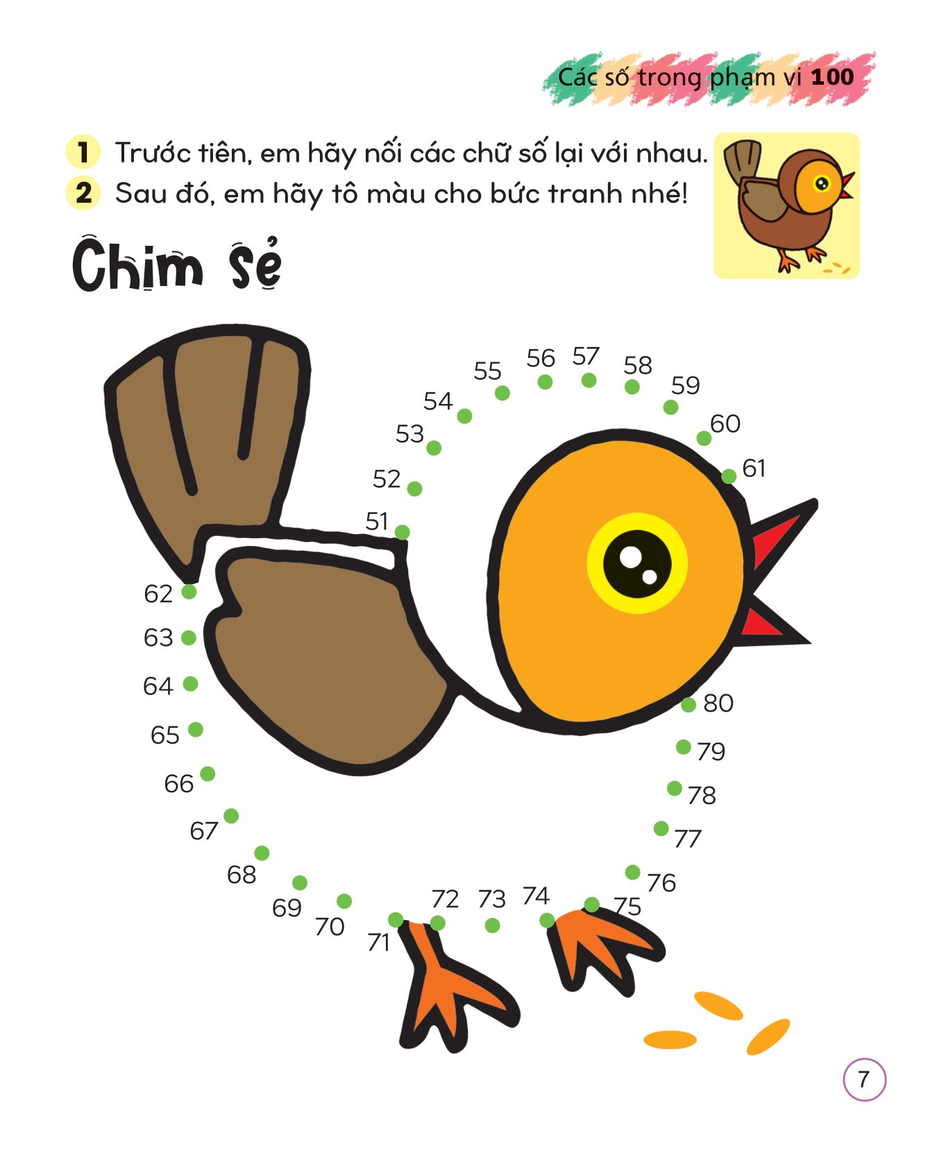 Bộ Tô Màu Sáng Tạo Giúp Bé Làm Quen Với Chữ Cái Và Con Số - Các Số Trong Phạm Vi 100 - Ảnh 8