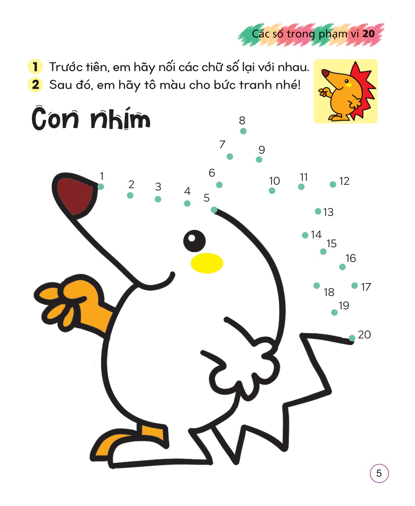 Bộ Tô Màu Sáng Tạo Giúp Bé Làm Quen Với Chữ Cái Và Con Số - Các Số Trong Phạm Vi 20 - Ảnh 6