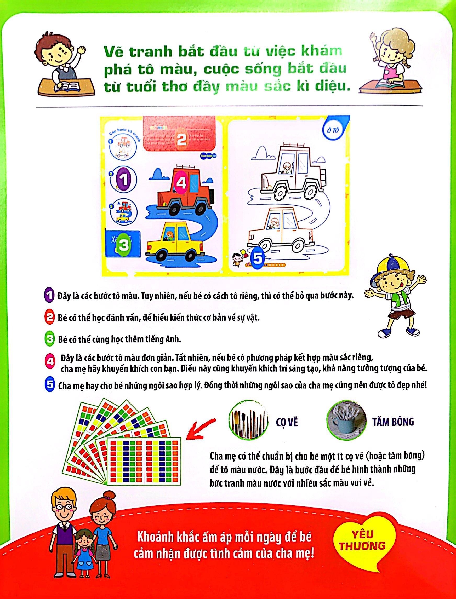 bộ tô màu theo từng bước - ô tô, xe công trình, tàu thủy 1 - Ảnh 3