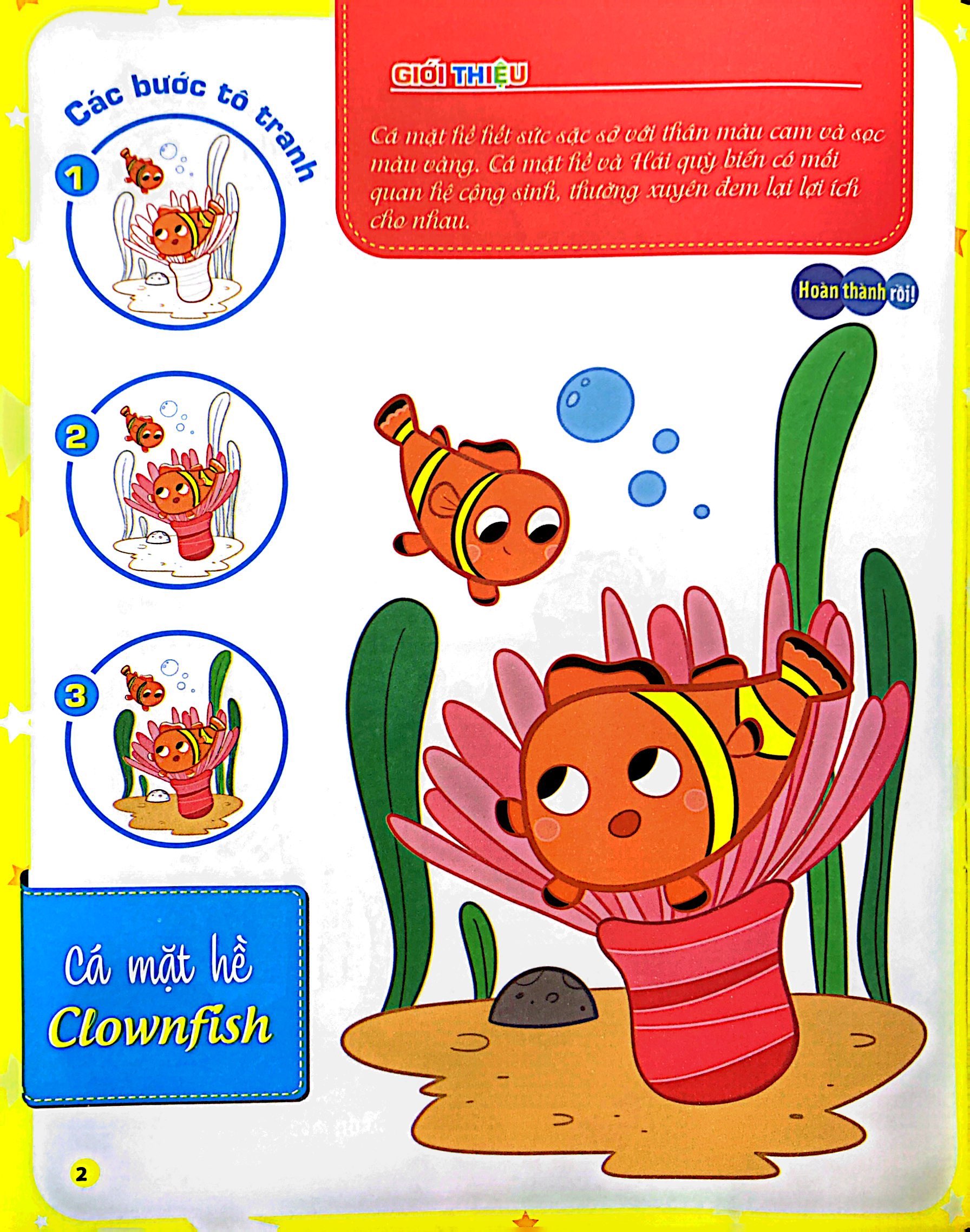 bộ tô màu theo từng bước - sinh vật biển, động vật trên cạn, khủng long 1 - Ảnh 3